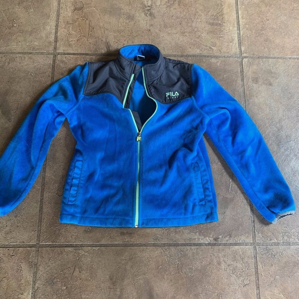FIla sport Youth Girls blue gray green zip up
